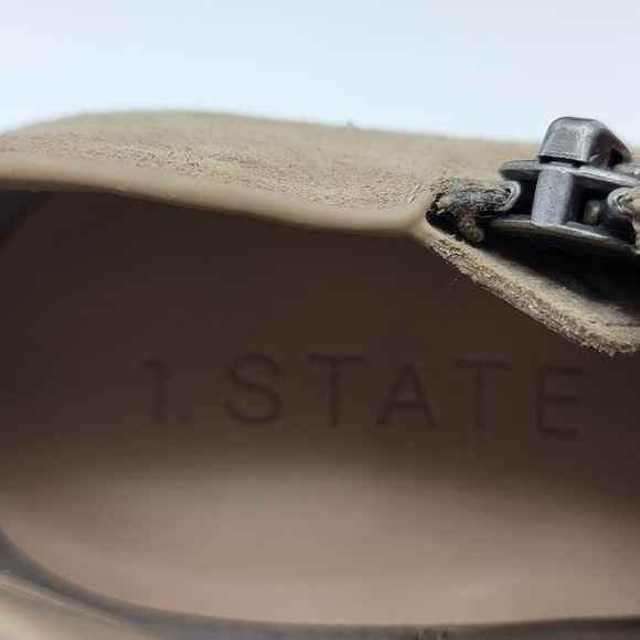 Like NEW NEW! 1.State Asymetrical Taupe Suede Bootie SIZE 10M. #1064 - Picture 5 of 10